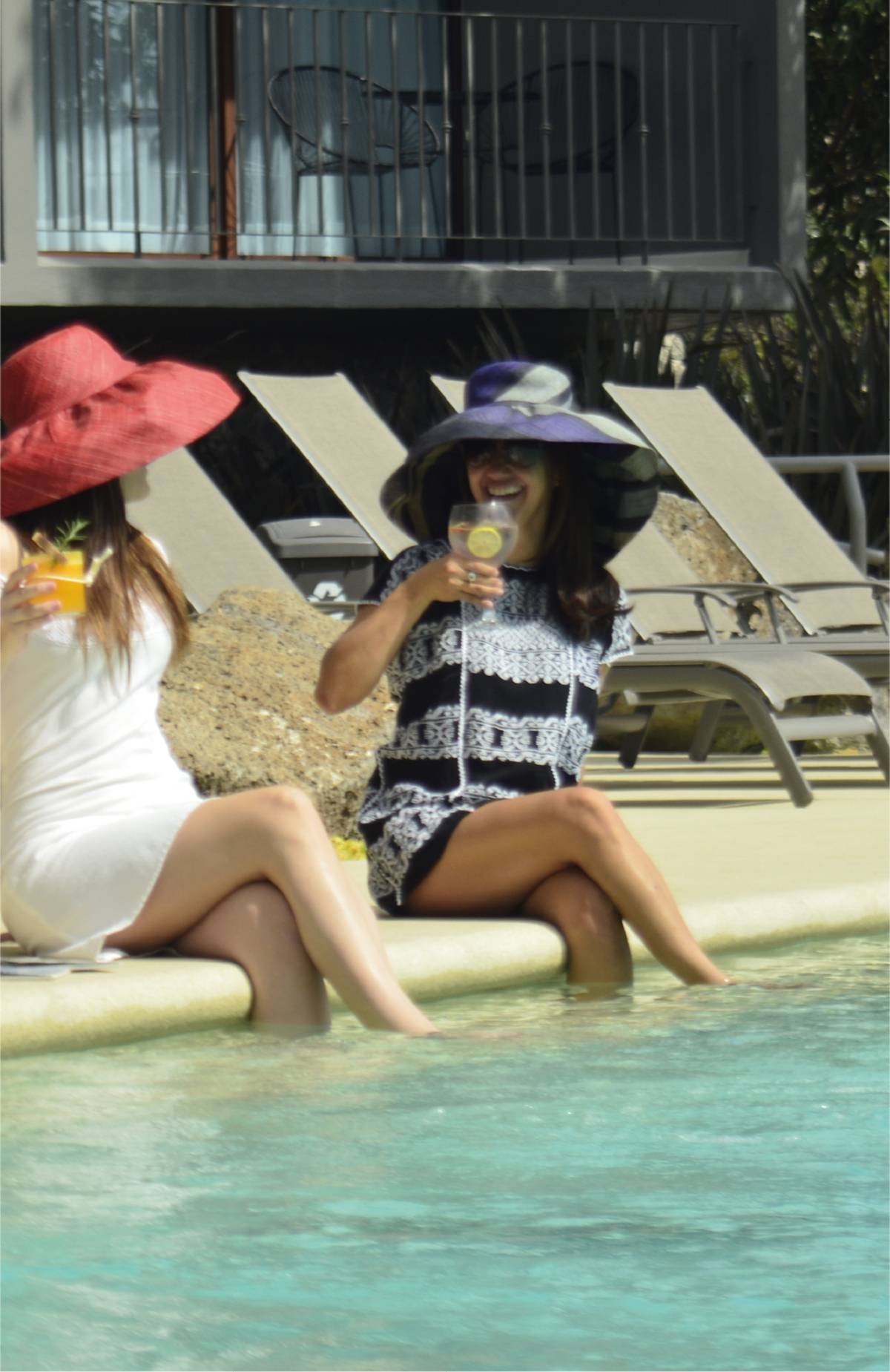 Disfrutando de la piscina